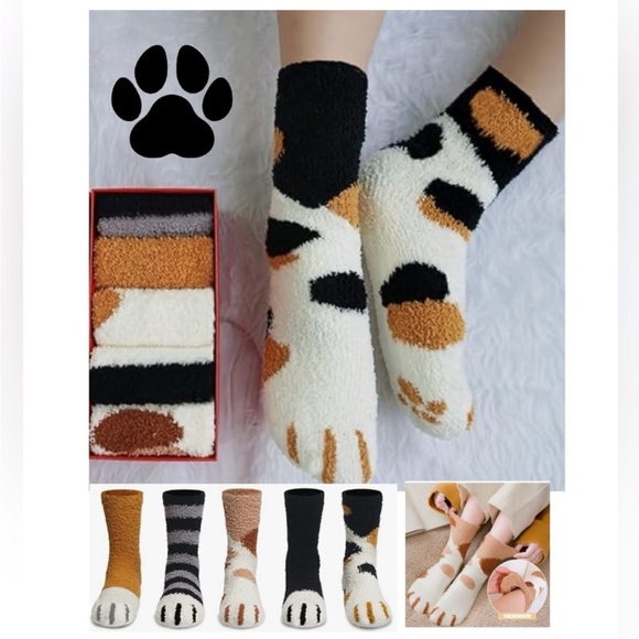 Cute Paw Print socks
Womens one size fuzzy warm
Animal cat dog paw sock - Picture 2 of 3